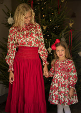 1-2 & 2-3y Elizabeth Blackwell Dress With Crimson Hand Smocking Made With Liberty Carline Rose
