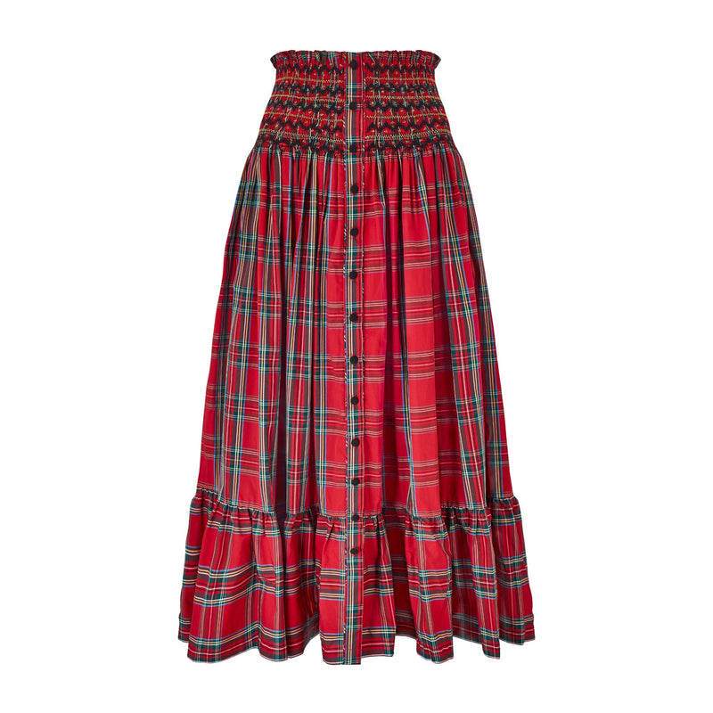 Mary Seacole Women's Skirt Royal Stewart with Nutcracker Hand smocking