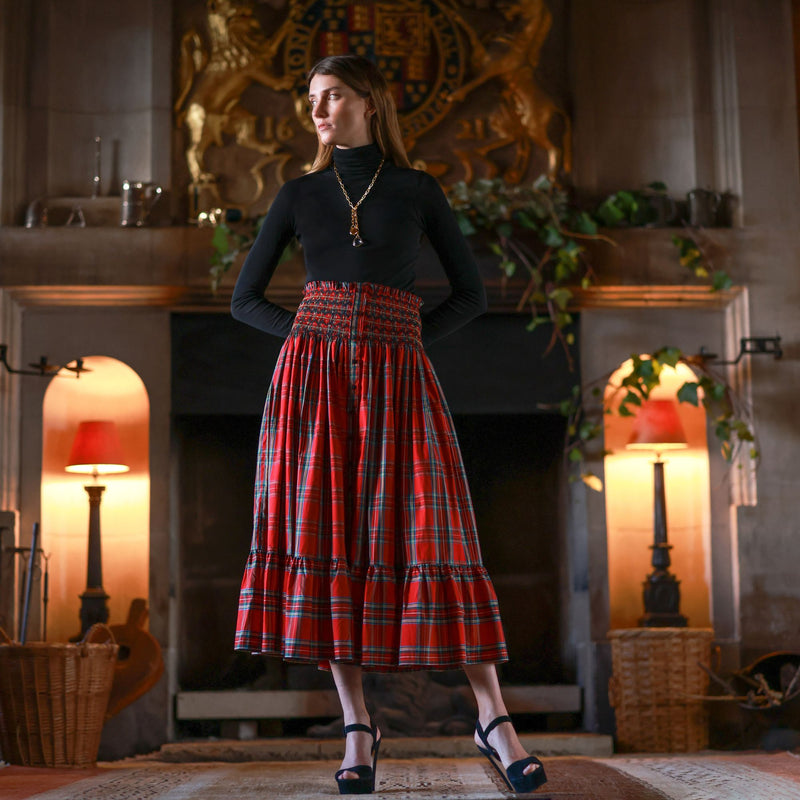 Mary Seacole Women's Skirt Royal Stewart with Nutcracker Hand smocking