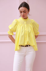 Scholl Summer Blouse Lemon Drop Lawn with Chalk Hand Smocking Edition 66
