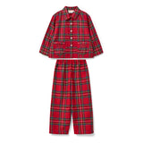 Lilly Parr Pyjamas Highland Tartan with Hearts of Gold Hand Smocking