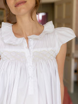 Mother Teresa Women's Nursing & Maternity Dress with Mermaid Tail Oyster Hand Smocking