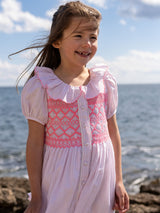 2-3y Elizabeth Blackwell Dress Dolls House Stripe with Barbilicious Hand Smocking