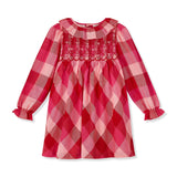 1-2y, 2-3y, 3-4y Katherine Johnson Dress Great Gingham with Crimson Bows Hand Smocking