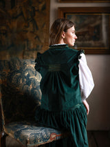 C J Walker Waistcoat Pine Tree Needlecord with Nordic Sparkle Hand Smocking  Edition 8