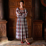 Amelia Earhart Dress Britannia Check with Winter Berry Hand Smocking