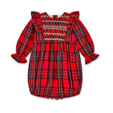 Anna Pavlova Romper Stewart Tartan with Midas’ Touch Hand Smocking