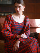 Amelia Earhart Dress Macgregor Tartan with Navy Hand Smocking