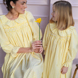 Nightingale Women's Dress Primrose Gingham with Daffodil Hand Smocking