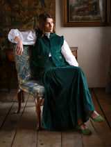 Sullivan Women's Skirt Pine Tree Needlecord with Nordic Sparkle Hand Smocking