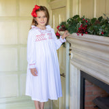 Nightingale Girls Dress Moonstone with Hearts Hand Smocking
