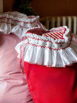 Edit58 x Smock London Crimson Needlecord Sack with Holly Hand Smocking