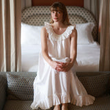 Memo Press x Smock London Women's Alice Dress Moonstone with Yellow Rose Hand Smocking