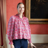 Scholl Blouse with Crimson Hand Smocking made with Liberty Wiltshire Fabric Edition 53