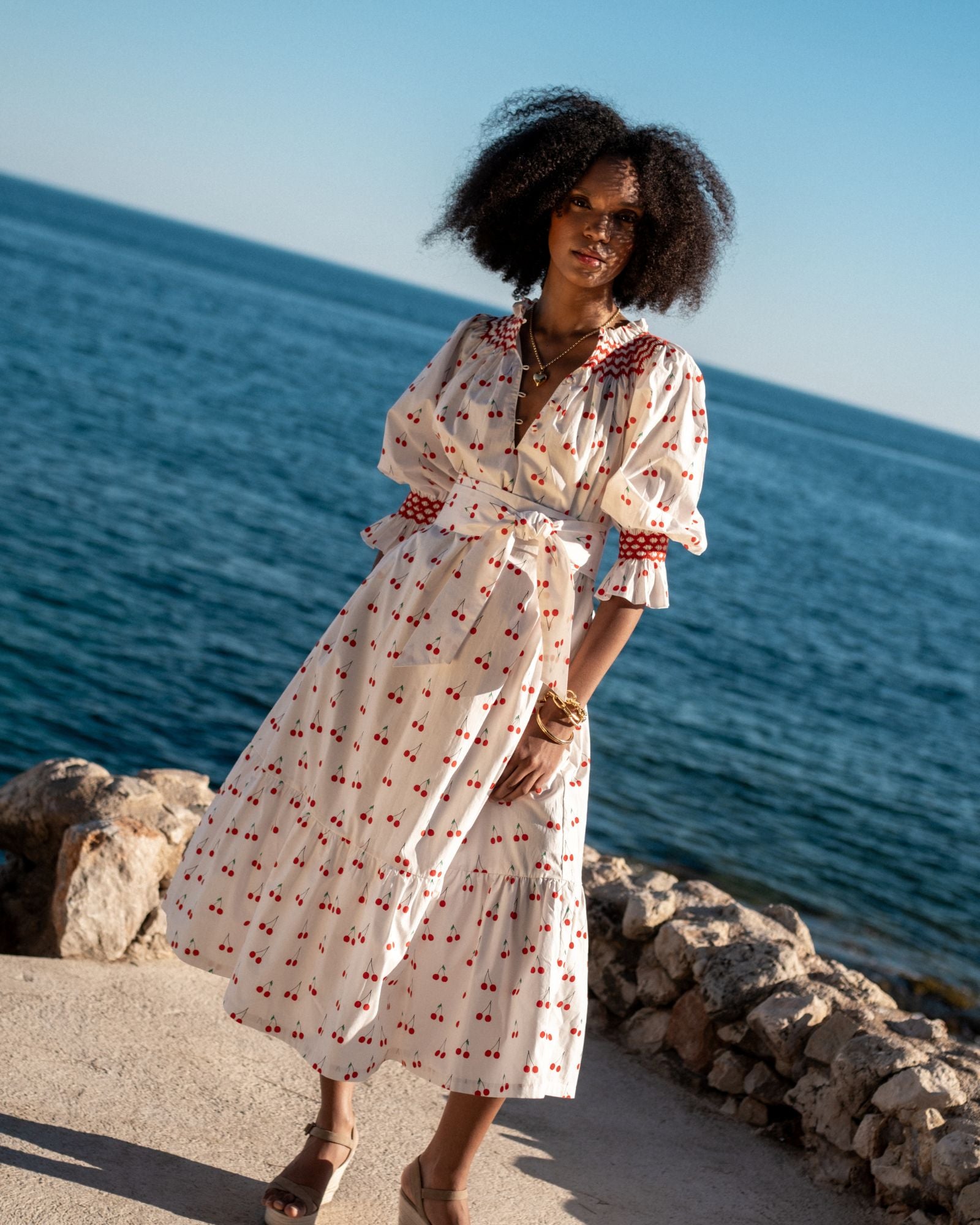 Ada Lovelace Dress Mon Cherry Cotton with a La Mode Hand Smocking