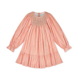 Hannah Szenez Dress Golden Girl Stripe with Opalescent Hand Smocking