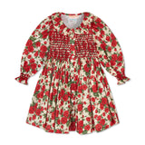 1-2 & 2-3y Elizabeth Blackwell Dress With Crimson Hand Smocking Made With Liberty Carline Rose