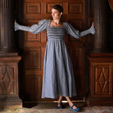Trudy Ederle Dress Goodie-Two-Shoes Gingham with Blackberry Hand Smocking