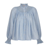 Scholl Blouse Periwinkle Ditsy with Blue Mist Hand Smocking Edition 63