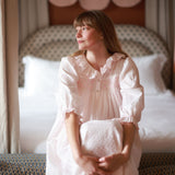 Nightingale Women's Dress Powder Puff Plumetti with Marshmallow Hand Smocking