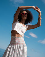 Gibson Top Hearts a Flutter with Peppermint Hand Smocking