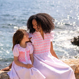 2-3y Elizabeth Blackwell Dress Dolls House Stripe with Barbilicious Hand Smocking