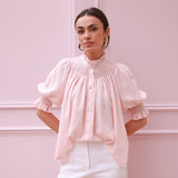 Scholl Summer Blouse Seashell Cotton Voile with Milk Hand Smocking Edition 67