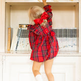 Anna Pavlova Romper Stewart Tartan with Midas’ Touch Hand Smocking