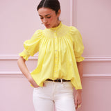 Scholl Summer Blouse Lemon Drop Lawn with Chalk Hand Smocking Edition 66