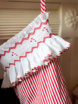 Edit58 x Smock London Candy Cane Stripe Smocking with Candy Cane Hand Smocking
