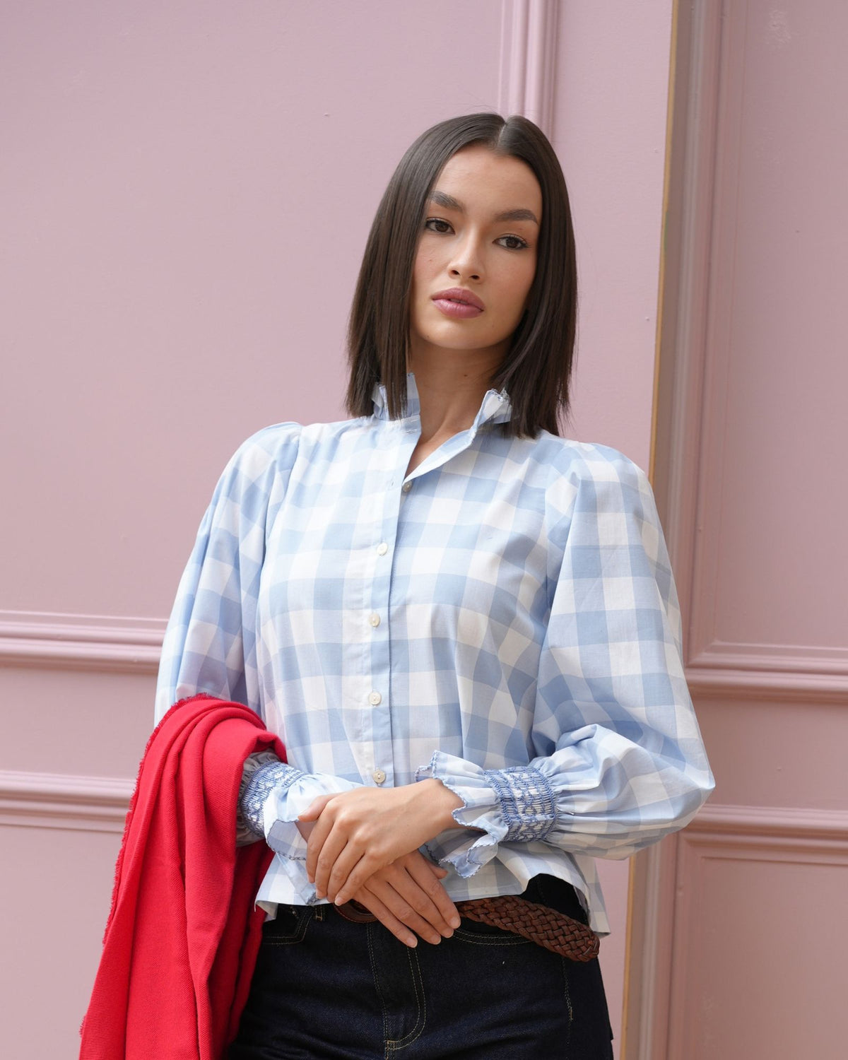 Shelley Blouse Great Gingham with Periwinkle Hand Smocking Edition 30