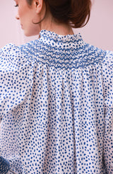 Scholl Blouse Seurat Splat with Sapphire Hand Smocking Edition 64