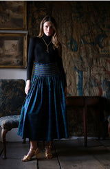 Sullivan Women's Skirt Black Watch Tartan with Royal Navy Hand Smocking