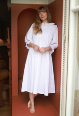 Bessie Coleman Women's Dress Moonstone Cotton with Kir Royale Hand Smocking