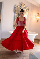 Grace Hopper Dress Queen of Hearts Cotton with Ace of Lace Hand Smocking