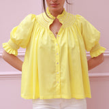 Scholl Summer Blouse Lemon Drop Lawn with Chalk Hand Smocking Edition 66