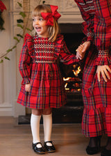 Anna Pavlova Dress Stewart Tartan with Midas’ Touch Hand Smocking