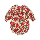 Jane Austen Romper With Crimson Hand Smocking Made With Liberty Carline Rose