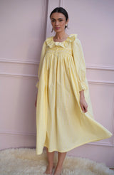 Nightingale Women's Dress Primrose Gingham with Daffodil Hand Smocking