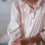 Nightingale Women's Dress Powder Puff Plumetti with Marshmallow Hand Smocking