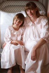 Nightingale Women's Dress Powder Puff Plumetti with Marshmallow Hand Smocking