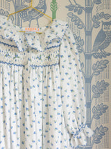 Nightingale Girl's Dress Blueberry Brushed Cotton with Blueberry Hand Smocking