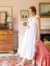 Mother Teresa Women's Nursing & Maternity Dress with Mermaid Tail Oyster Hand Smocking