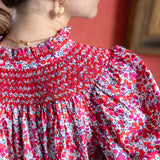 Scholl Blouse with Crimson Hand Smocking made with Liberty Wiltshire Fabric Edition 53