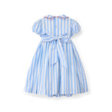 Thatcher Dress Sailor Stripe with White Heart Hand Smocking