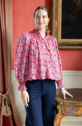 Scholl Blouse with Crimson Hand Smocking made with Liberty Wiltshire Fabric Edition 53