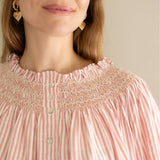 Cleopatra Blouse Cinnamon Stripes with Vanilla Spice Hand Smocking Edition 21