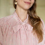 Burdett-Coutts Pussy Bow Blouse Cinnamon Stripe Cotton With Spiced Vanilla Smocking Edition 2