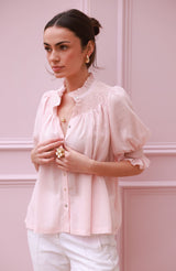 Scholl Summer Blouse Seashell Cotton Voile with Milk Hand Smocking Edition 67