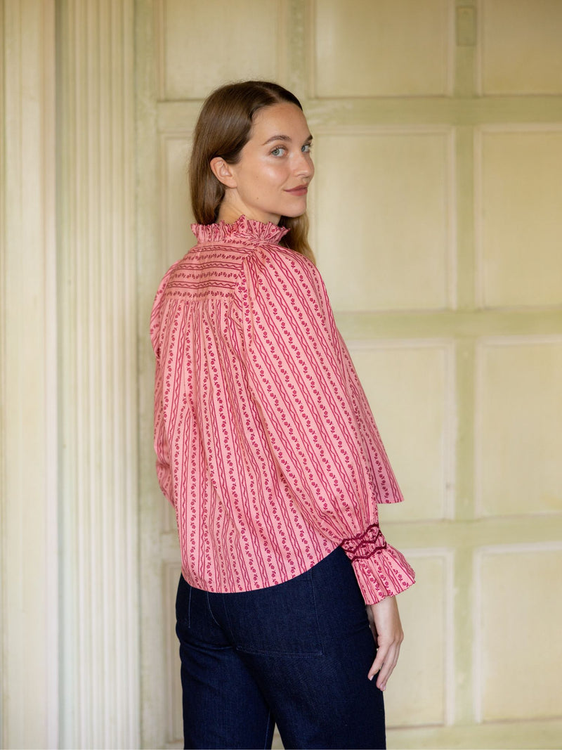 Shelley Blouse Mulberry Trellis with Ruby Two Shoes Hand Smocking Edition 16